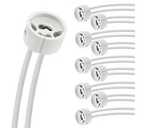 Evolution Presa GU10 con Cavo per Lampade LED e Alogene | Telaio da incasso GU10, Portalampada LED 230V | Presa in Ceramica Resistente al Calore con Cavo CSA Protetto dal Silicone | Set Di 50