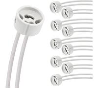 Evolution Presa GU10 con Cavo per Lampade LED e Alogene | Telaio da incasso GU10, Portalampada LED 230V | Presa in Ceramica Resistente al Calore con Cavo CSA Protetto dal Silicone | Set Di 100