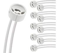 Presa Evolution GU10 con Cavo per Lampade LED e Alogene | Telaio da incasso GU10, Portalampada LED 230V | Presa in Ceramica Resistente al Calore con Cavo CSA Protetto dal Silicone | Set Di 20