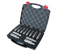 Evolution Set di 12 frese anulari per trapani magnetici/magici, profondità 5,1 cm, larghezza mista da 7/16 a 1-1/8", custodia per il trasporto inclusa, set da 12