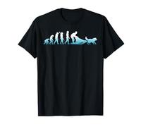 Evolution Siberian Husky Mushing Snow Wolf Cavaliere da slitta per cani Maglietta