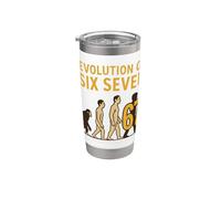 Evolution Six Seven 67 Meme Humor Youth Number Trend 6 7 Bicchiere termico in acciaio inox doppia parete