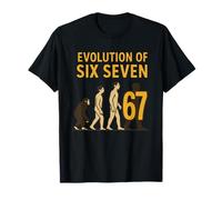 Evolution Six Seven 67 Meme Humor Youth Number Trend 6 7 Maglietta