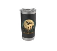 Evoluzione a Owl Watcher Bird Watching Silhouette Bicchiere termico in acciaio inox doppia parete