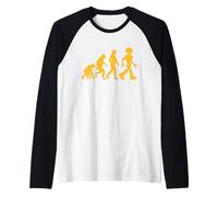 Evoluzione al Robot Divertente Scienza Nerd Grafico Scuro Maglia con Maniche Raglan