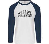 Evoluzione Dei Tamburi Uomo L/S Maglietta Da Baseball