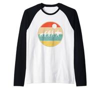 Evoluzione del surf retrò, tavola da surf e regali estivi Maglia con Maniche Raglan