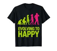 Evoluzione Verso Happy Evolution Silhouette Design Maglietta