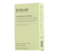 Evolve Organic Beauty Siero occhi con acido ialuronico, cellule vegetali di tuberosa ed estratto di cetriolo biologico, siero all'acido ialuronico per tutti i tipi di pelle (10 ml)