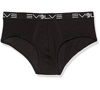 Evolve Cotton Stretch 3 Pack No Show Briefs Mutande da Uomo, Nero, S (Pacco da 3)