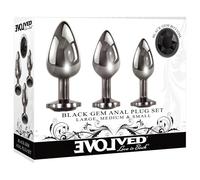 Evolved Black Gem - set di plug anali in metallo con gemma nera (argento)