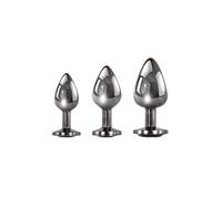 Set Evoluto Gemma Nera - dilatatori anali in metallo (nero-argento)