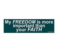 EvolveFISH My Freedom is More Important Bumper Sticker 11" x 3"