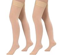 Evolyline 2 paia di calze a compressione mediche da uomo e da donna, 20-30 mmHg, classe II, coscia, calze a compressione per viaggi aerei, supporto graduato per vene varicose, Involucro per dita