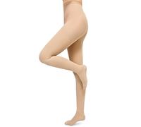 Evolyline Collant a compressione medica donna uomo lunga 15 - 20 mmHg, classe I, calze a compressione graduate, calze di supporto punta chiusa per gravidanza, vene varicose, edema lipedema, beige., XL
