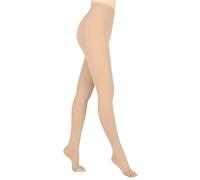 Evolyline Collant a compressione medica donna uomo lunga 15-20 mmHg, classe I, calze a compressione graduate, calze di supporto, punta aperta per gravidanza, vene varicose, edema lipedema, beige., 3XL