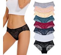 Evolyline Mutande da donna in pizzo, biancheria intima da donna, con pizzo, confezione da 6, Multicolore A-8er, L