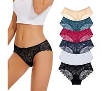 Evolyline Mutande da donna in pizzo, biancheria intima da donna, con pizzo, confezione da 6, Multicolore A-6er, M