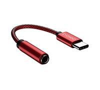 EVOMIND V2 Adattatore USB Tipo C a Jack 3.5mm Femmina 10CM Cavo Adattatore USB C AUX per Auricolari/Cuffie Micro Audio per Samsung Galaxy S10/9/ A53/ Flip 5, Xiaomi Mi 12/11 ecc. - 10CM Rosso