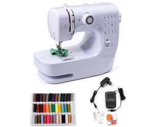evomosa Macchina da cucire elettrica portatile per principianti, mini macchina da cucire per adulti con kit da cucito a 12 punti