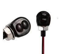evomosa Mini LED moto indicatore luminoso ambra laterale E24 indicatore luminoso 12V per moto custom street chopper cruiser scooter cafe racer (Nero)