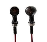 evomosa Mini LED moto Tunr segnale luminoso ambra laterale E24 indicatore 12V per moto custom strada chopper cruiser 8mm (Nero)