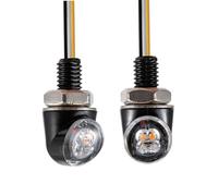 evomosa Mini LED moto Turn Signal luce ambra indicatore laterale 12V per moto custom strada chopper cruiser 8mm vite (Nero-bianco e ambra)