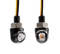 evomosa Mini LED moto Turn Signal luce ambra indicatore laterale 12V per moto custom strada chopper cruiser 8mm vite (Nero)