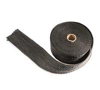EvoParts Benda Termica in Fibra di Vetro Ultratech per marmitte e Tubi 50mm per 5 Metri + fasciette filettate (Nero)