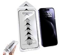 Evotech Screen Protector for iPhone 12 13 14 15 16 17 Series, Evo Tech 3 in 1 Tempered Glass Screen Protector, Bubble Free, Auto Dust-Elimination (HD,15Plus)