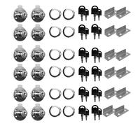 Evotrade - 12x Serratura a Cilindro in Zama e Acciaio per Ante, Cassetti e Armadietti Serratura di Sicurezza per Mobili da Ufficio e Casa Kit con 24 Chiavi a Snodo - Corpo 20 mm Ø 16,5 mm