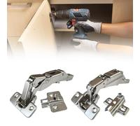 Evotrade 2x Cerniere Mobili Anta Scolapiatti Apertura 180° (reali 165) A Scatto + Variante Ammortizzata - BASETTE INCLUSE (Ammortizzata)