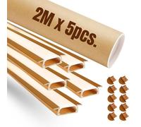 Evotrade - Confezione Promo 2M x 5 Profili LED in Alluminio ad Incasso con Cover per Strisce LED e Tappi, Illuminazione Interni e Mobili, Installazione Facile - Colore Golden Bronze