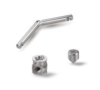 EVOTRADE Ferramenta Completa per Montaggio, Giunzione e Assemblaggio Mobili con Barilotto Ø14, Grano M8 e Tirante Doppio L45mm+L45mm - Kit 100 Pezzi Totali (40 Barilotti, 40 Grani e 20 Tiranti)