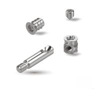 EVOTRADE Ferramenta Completa per Montaggio Mobili - Kit Completo di Giunzione e Assemblaggio con Barilotto Ø14, Grano M8, Bussola M6, Tirante L43,5mm - Kit 200 Pezzi Totali (50 per Componente)