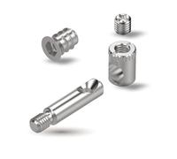 EVOTRADE Ferramenta Completa per Montaggio Mobili - Kit Completo di Giunzione e Assemblaggio con Barilotto Ø10, Grano M6, Bussola M6, Tirante L43,5mm - Kit 200 Pezzi Totali (50 per Componente)