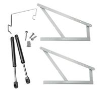 Evotrade Kit Alza Rete Meccanismo Sollevamento per Letto Contenitore - Kit Completo: 2 Trapezi + 2 Pistoni + Ferma Materasso + Ferramenta (Letto Francese)