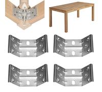 Evotrade Kit di 4pz Supporto Angolare Interno Gamba per Tavolo Kit di 4pz - Piastre di Montaggio Staffa Rinforzate In Acciaio Zincato (Altezza 66mm)