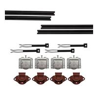 EVOTRADE Kit Ferramenta JUNIOR-3 per Armadi Scorrevoli con 2 Ante con Peso Max 50KG - Kit con 4 Binari Neri da 2 Metri, Carrelli e Fine Corsa, Montaggio Facile