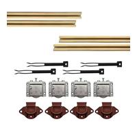 EVOTRADE Kit Ferramenta JUNIOR-3 per Armadi Scorrevoli con 2 Ante con Peso Max 50KG - Kit con 4 Binari Golden-Bronze da 2 Metri, Carrelli e Fine Corsa, Montaggio Facile