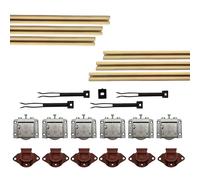 EVOTRADE Kit Ferramenta JUNIOR-3 per Armadi Scorrevoli con 3 Ante con Peso Max. 50KG - Kit con 6 Binari Golden Bronze da 2 Metri, Carrelli e Fine Corsa, Montaggio Facile