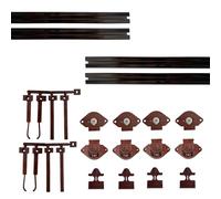 EVOTRADE Kit Ferramenta JUNIOR-4 per Armadi Scorrevoli con 2 Ante con Peso Max. 50 Kg - Kit con 4 Binari Neri da 2 Metri, Carrelli, Ruote e Accessori per Montaggio Facile