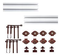 EVOTRADE Kit Ferramenta JUNIOR-4 per Armadi Scorrevoli con 2 Ante con Peso Max. 50 Kg - Kit con 4 Binari Bianchi da 2 Metri, Carrelli, Ruote e Accessori per Montaggio Facile