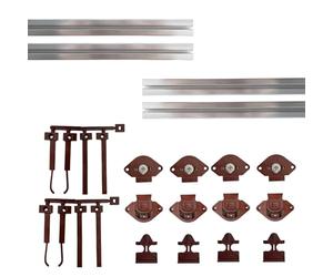 EVOTRADE Kit Ferramenta JUNIOR-4 per Armadi Scorrevoli con 2 Ante con Peso Max. 50 Kg - Kit con 4 Binari Alluminio da 2 Metri, Carrelli, Ruote e Accessori per Montaggio Facile