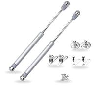 EVOTRADE Kit Ricambio Universale Pistoni a Gas 100N con Piastre di Montaggio e Viti, Lunghezza 265mm, Molle a Gas per Ante Cucina, Braccetto Ammortizzatore per Ante, Apertura Verso l'Alto