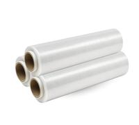 EVOTRADE Pellicola Estensibile Trasparente o Bianca, Film in PVC ad Alta Resistenza per Imballaggio, Pallet, Trasloco e Spedizioni - Numero di Rotoli A Scelta (Trasparente, 3)