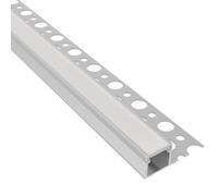 Evotrade Profilo Per Piastrelle Ceramic Line Con Canalina Per Illuminazione Led Barre 2m Incasso A Scomparsa + Cover Luce Continua (Sottomensola)