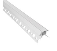 Evotrade Profilo Per Piastrelle Ceramic Line Con Canalina Per Illuminazione Led Barre 2m Incasso A Scomparsa + Cover Luce Continua (Angolo Esterno)