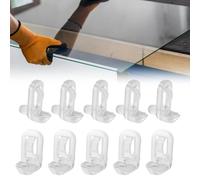 Evotrade Reggi Cristallo In Policarbonato per Ripiani in Vetro Kit 100 Pezzi (100x Modello "C")