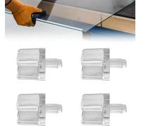 Evotrade Reggi Cristallo In Policarbonato per Ripiani in Vetro Kit 100 Pezzi (50x Modello "D" Trasparente)